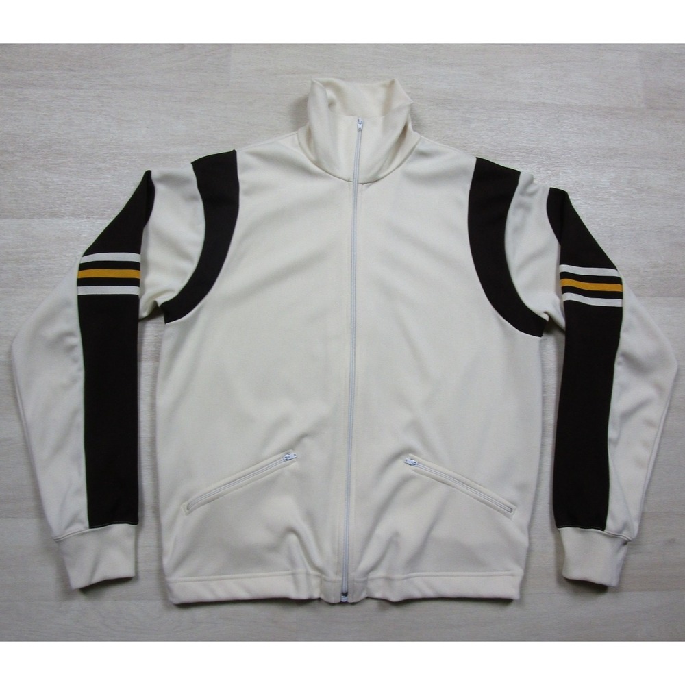 Vintage Sears Style Works Track Jacket (M) Stripe Cut & Sew B-Boy Funk Athletic